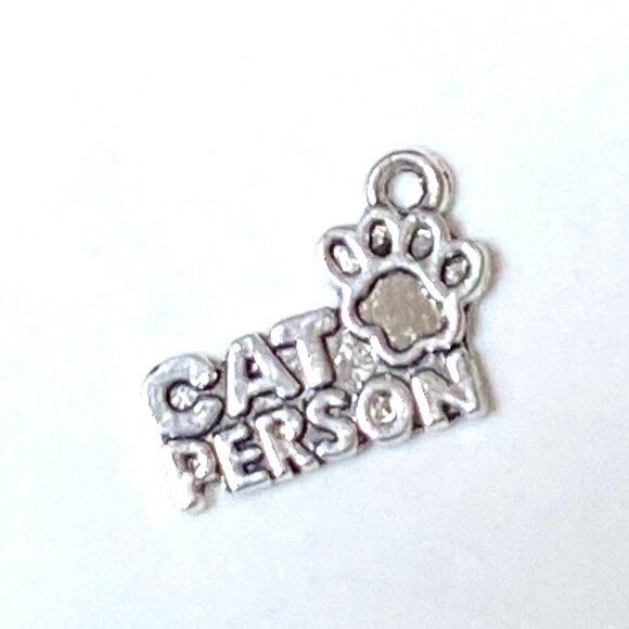 3/10$, Silver Cat Person with Paw Print Charm for Jewelry Making, DIY Projects - Picture 1 of 4